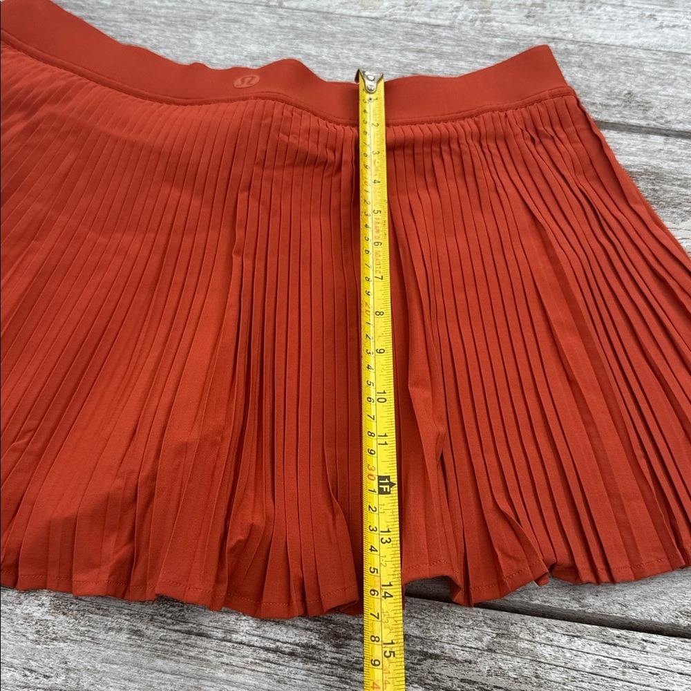 Lululemon Varsity High-Rise Pleated Tennis Skirt Autumn Rust orange size 12 NWT - Picture 3 of 8